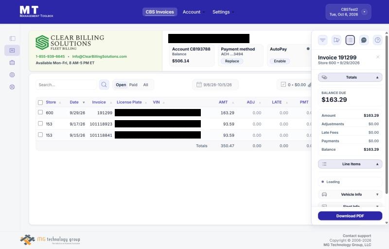 Invoice details: the Totals section