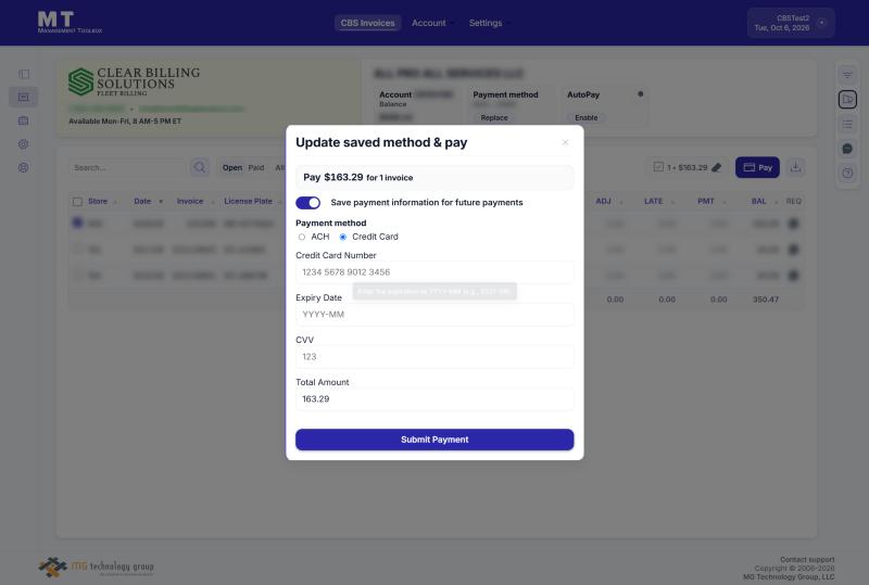 Update saved method & pay - Save payment information is on