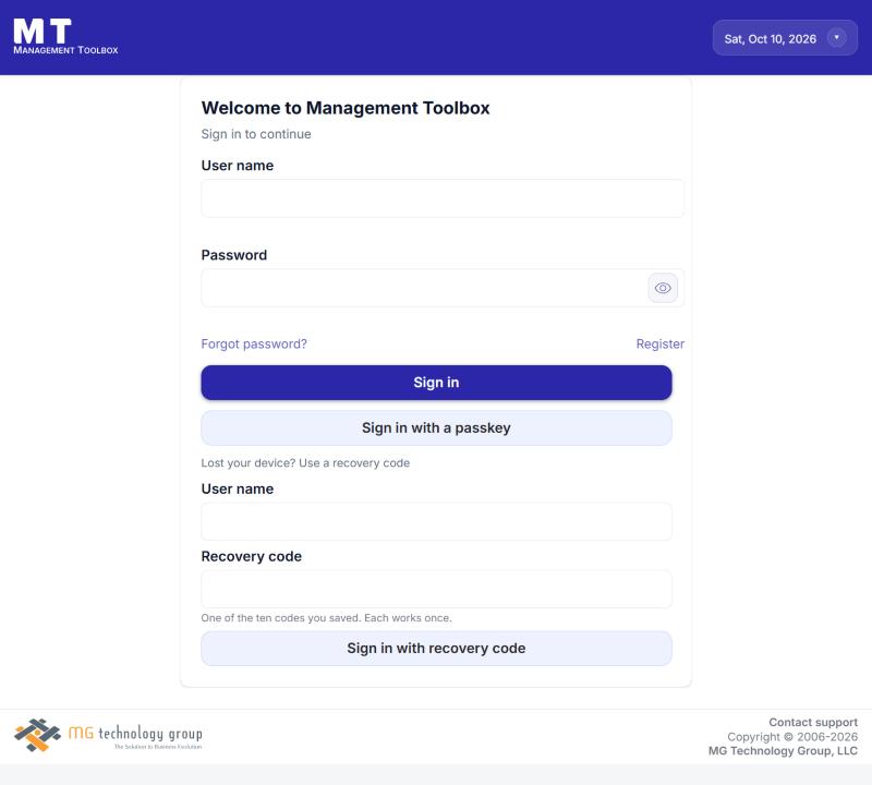 The recovery code form on the sign-in page